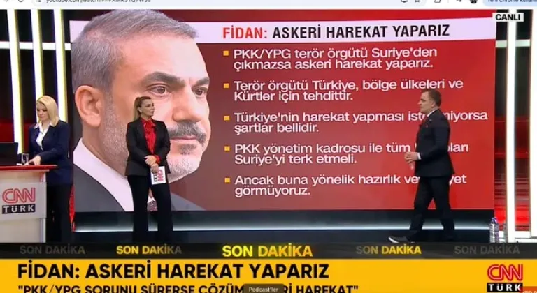 Fidan:  'PKK/YPG Suriye'den çıkmazsa askeri harekat yaparız'