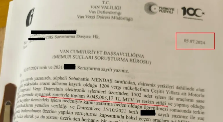 Van'da vergi yolsuzluğu belgelendi